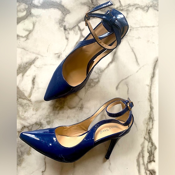 SEXY STEP Faux Patent Mary Jane Stiletto-Azure Blue-9M(SEE PHOTO) - Picture 2 of 5
